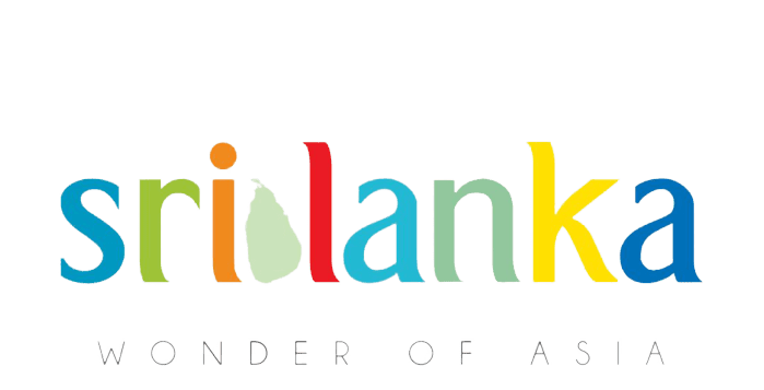 A logo with the text "Sri Lanka" in a stylish font, featuring a colorful graphic element with a blend of blue, green, and yellow